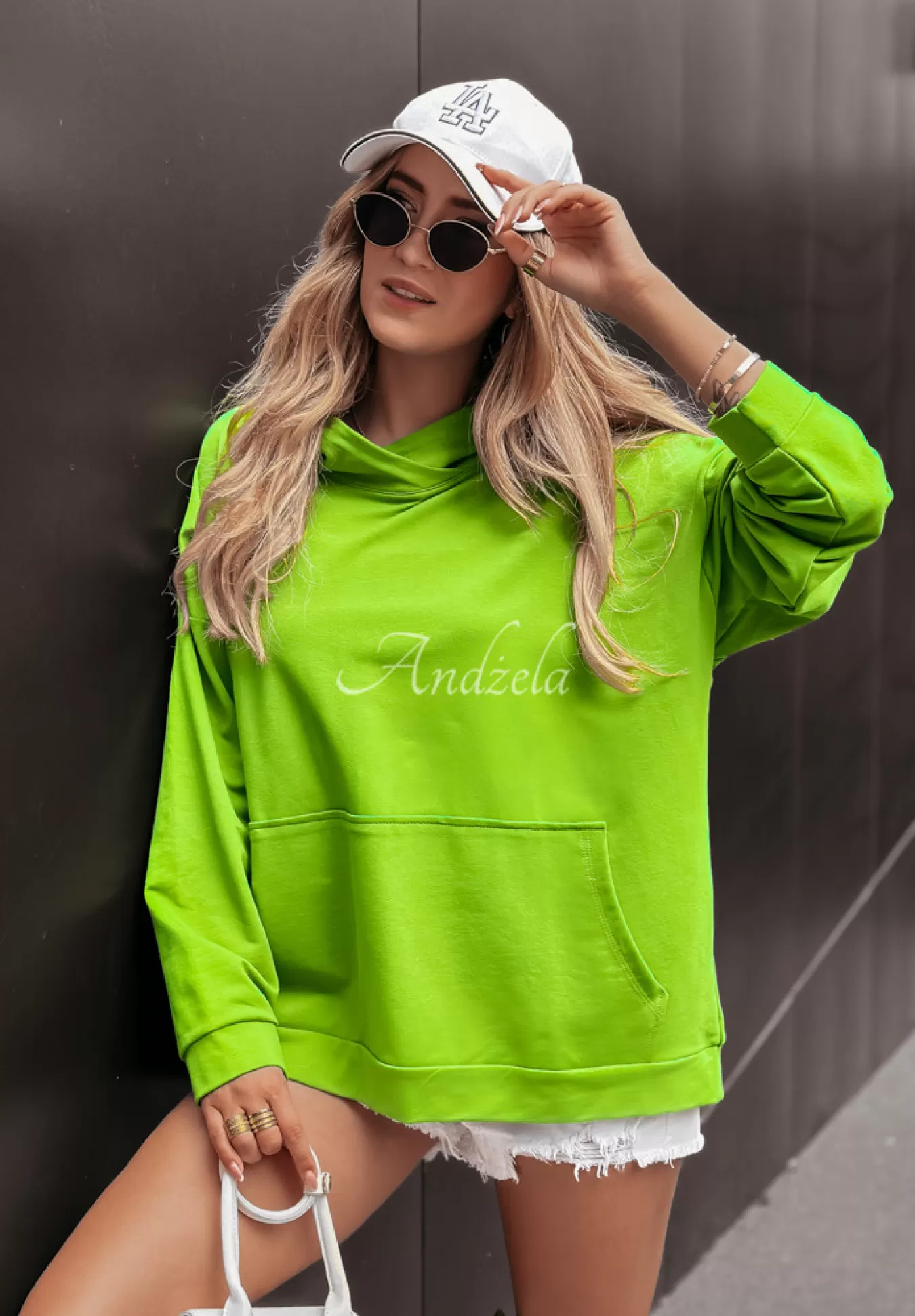 Sale Bluza Oversize Z Kapturem Limitless Limonkowa Kobieta Bluzy