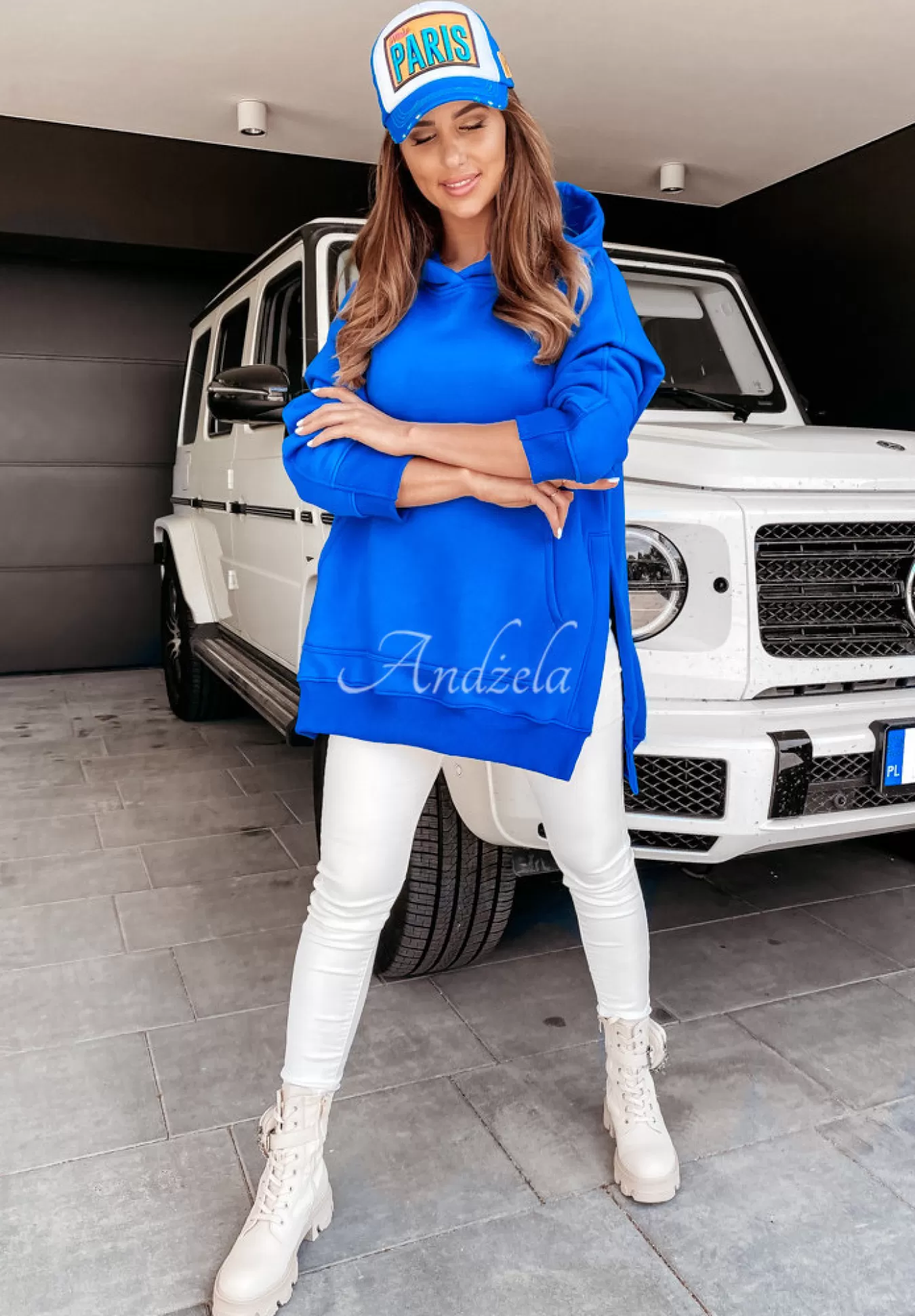 Flash Sale Bluza Z Kapturem Olvido Kobaltowa Kobieta Bluzy