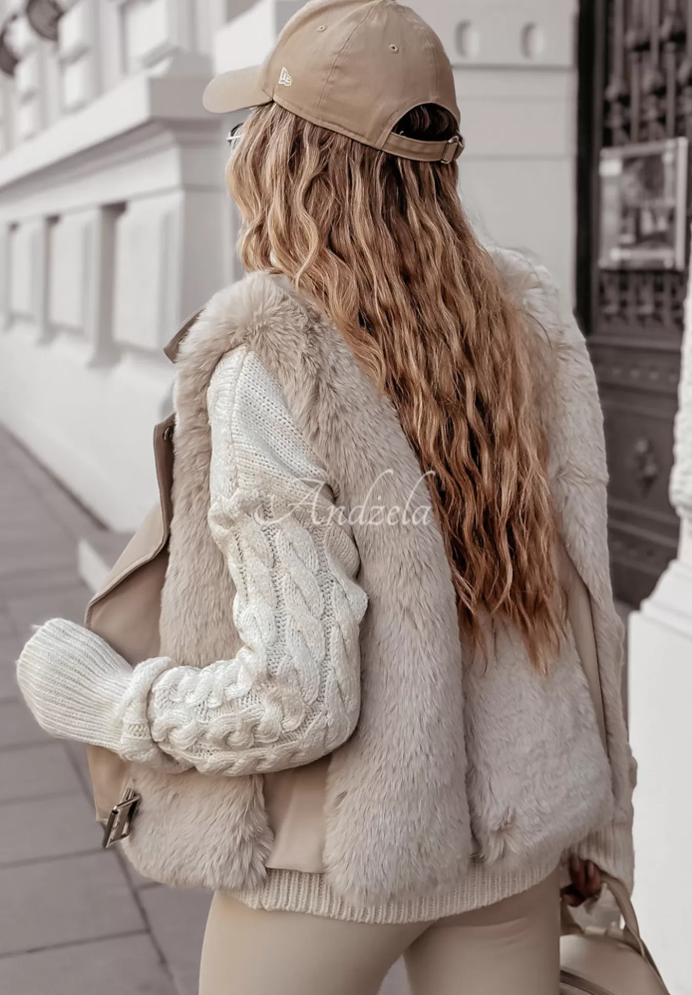 Cheap Kamizelka Z Imitacji Skory Z Futerkiem So Chic Bezowa Kobieta Kamizelki