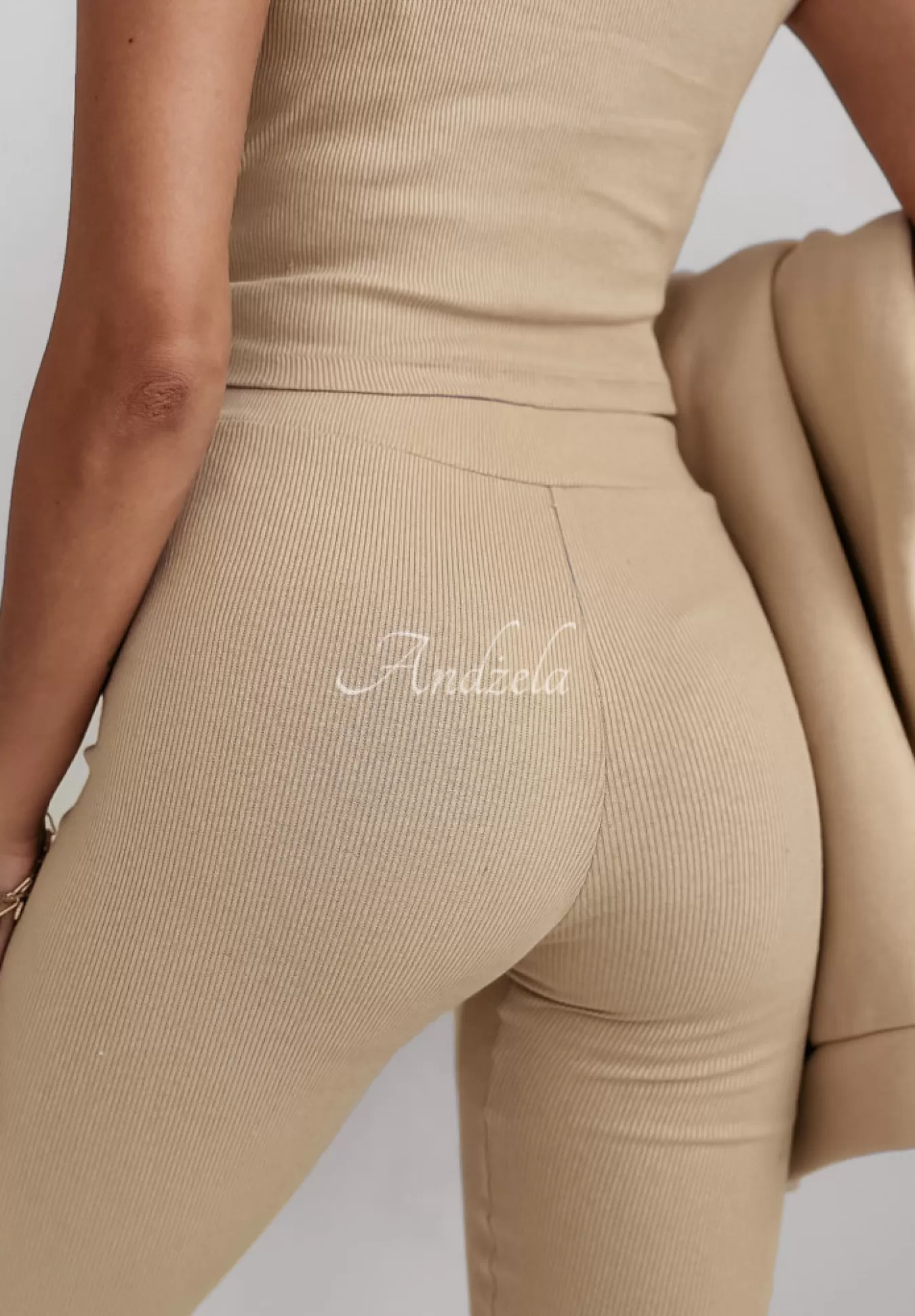 Flash Sale Komplet Dresowy 3In1 Bluza, Legginsy I Top Classic Comfort Bezowy Kobieta Topy