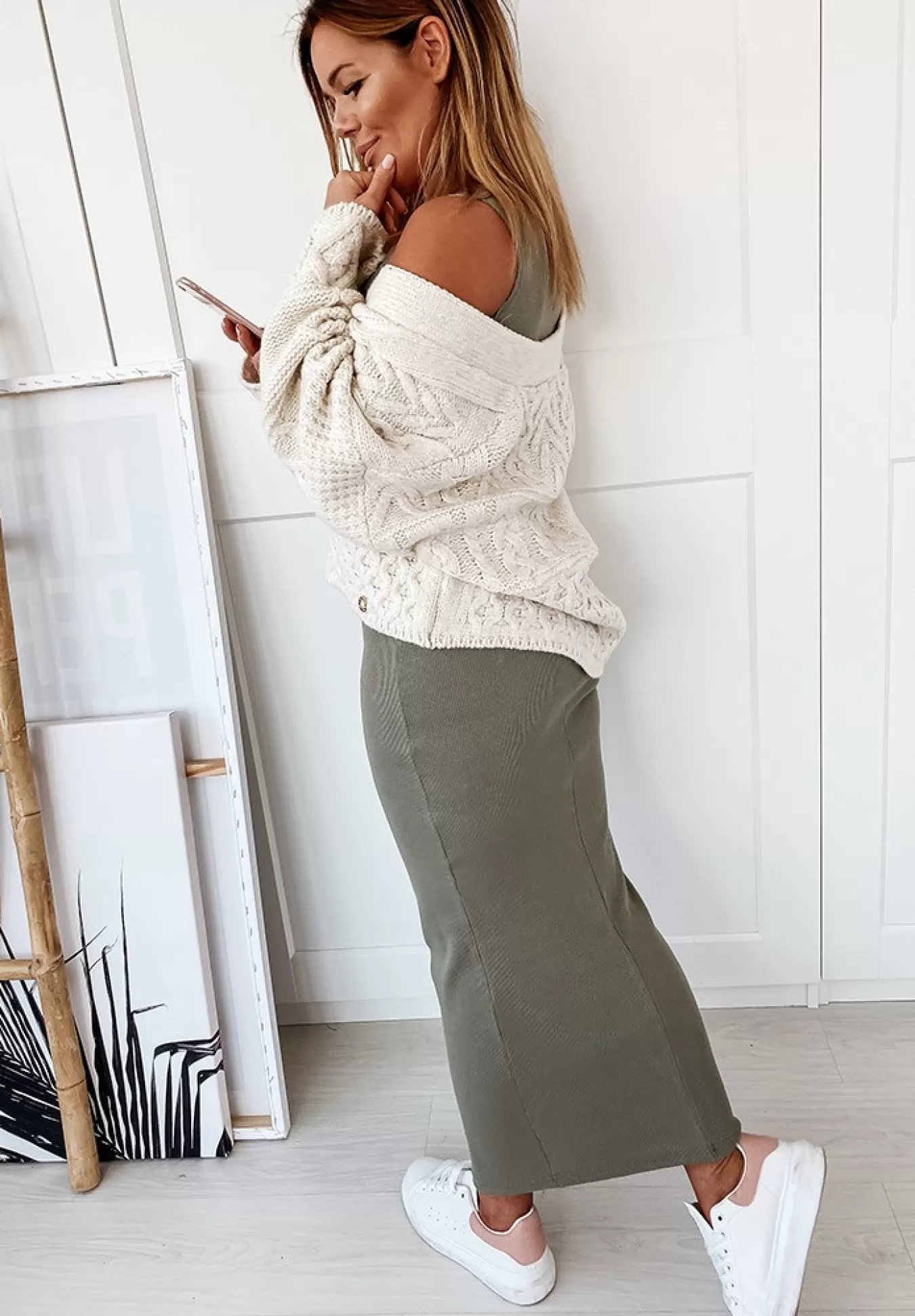Shop Krotki Kardigan Oversize Cocomore More Ecru Kobieta Kardigany