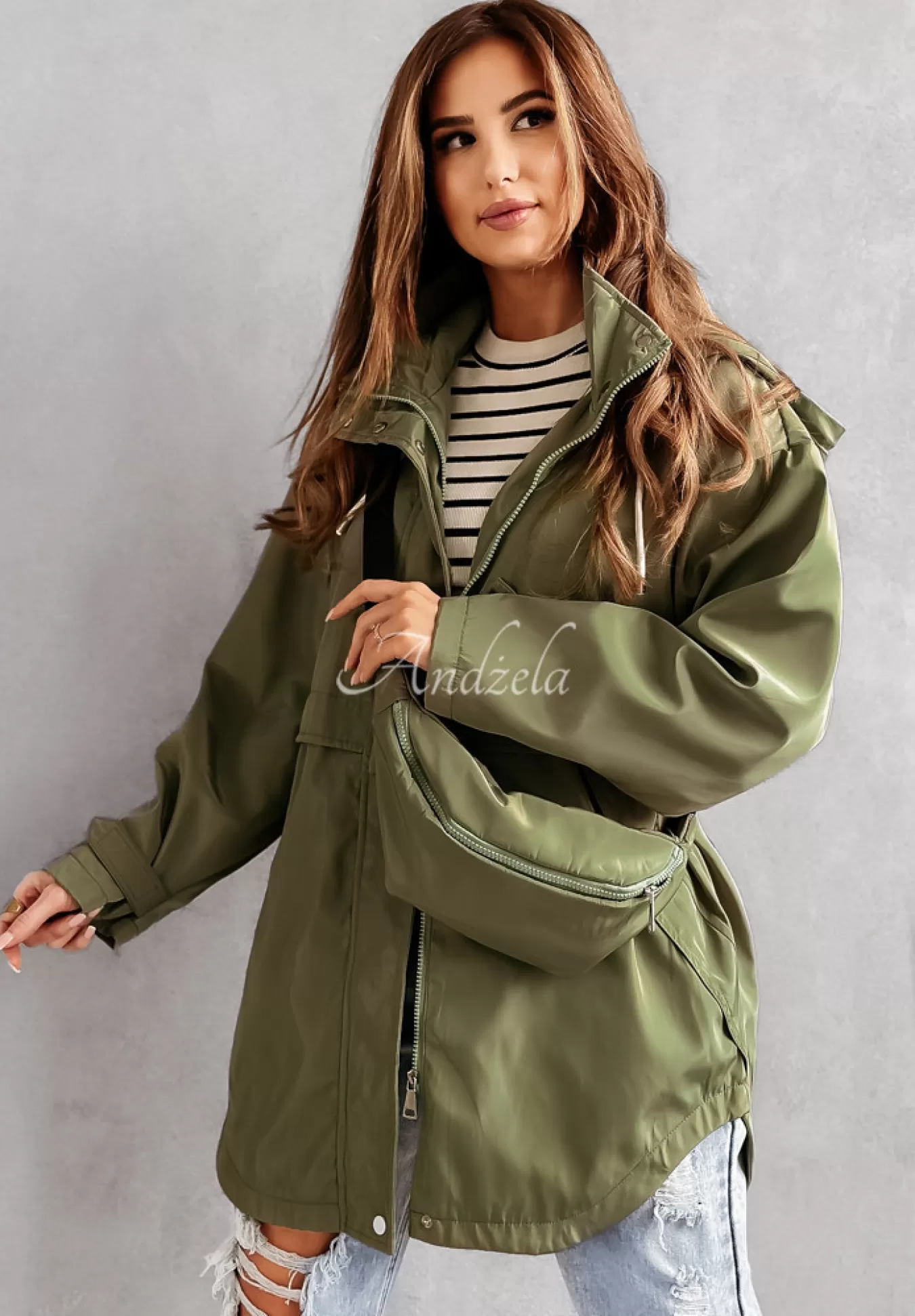 Best Sale Kurtka Parka Z Nerka New To You Khaki Kobieta Kurtki