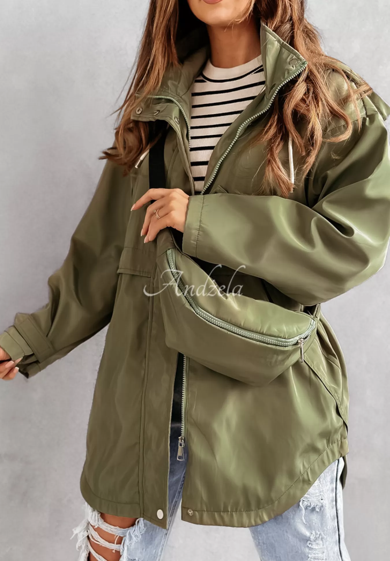 Best Sale Kurtka Parka Z Nerka New To You Khaki Kobieta Kurtki