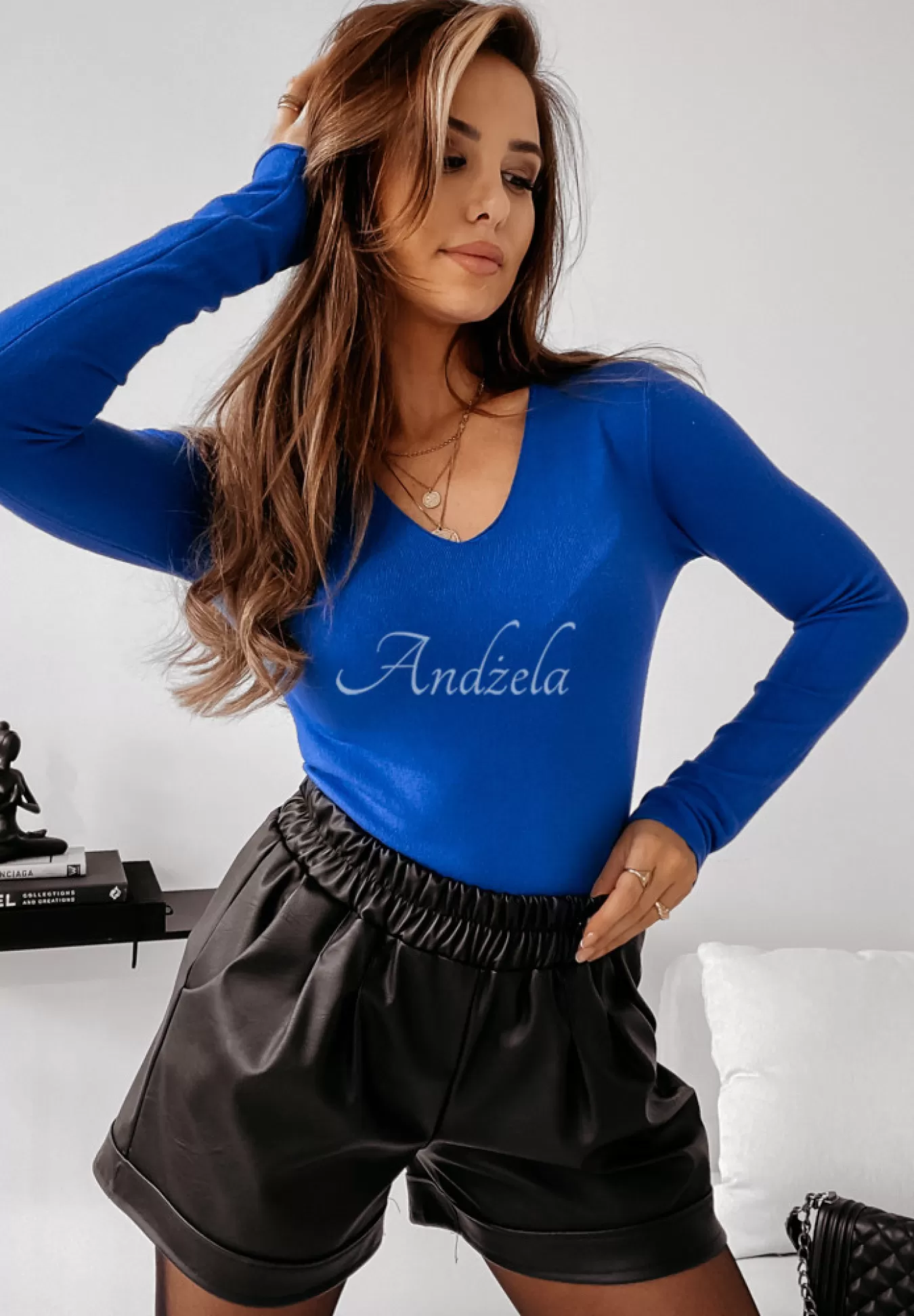 Online Lekki Sweter Selavi Kobaltowy Kobieta Swetry