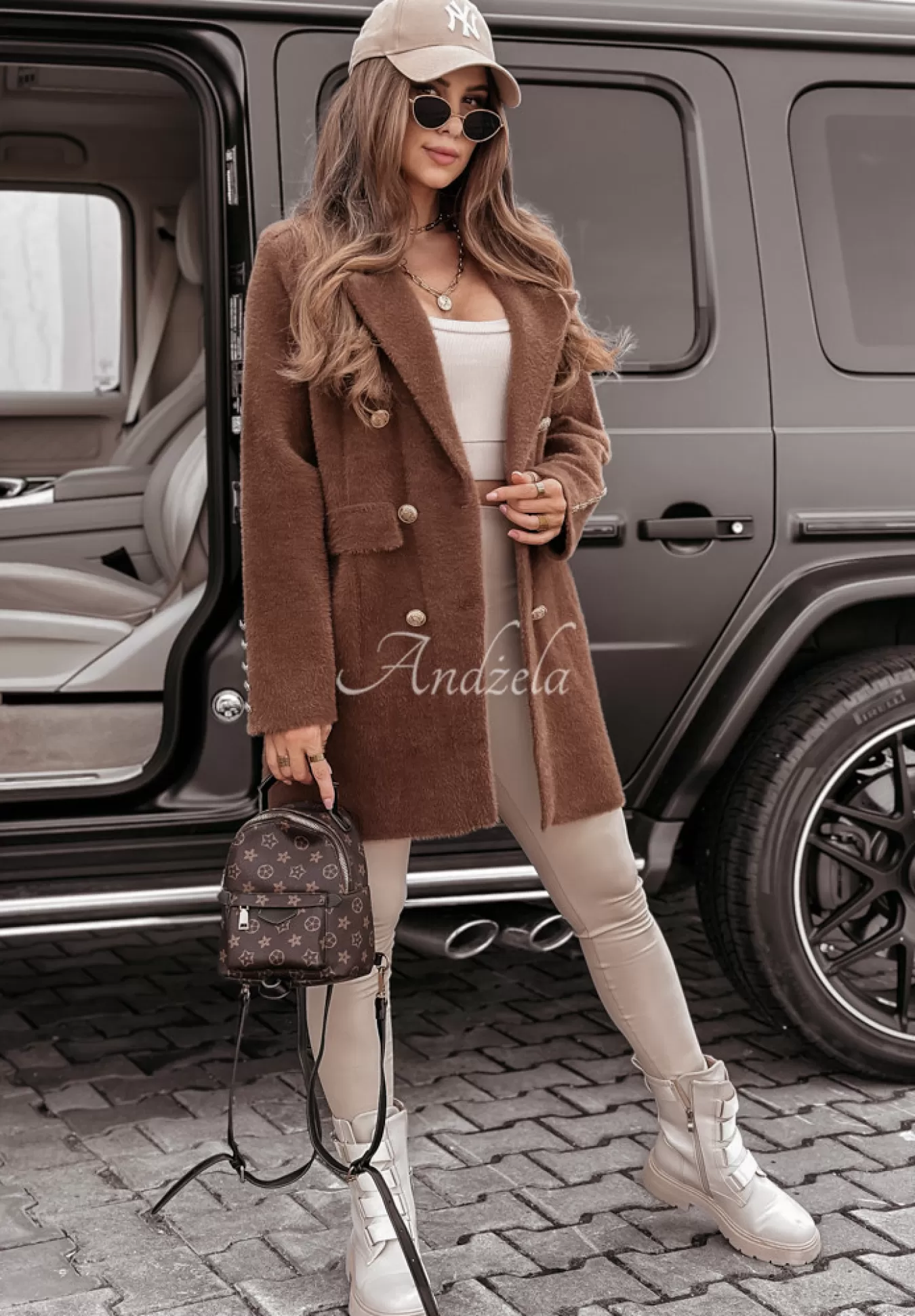 Best Sale Plaszcz Alpaka Oversize Z Guzikami No Promises Czekoladowy Kobieta Płaszcze