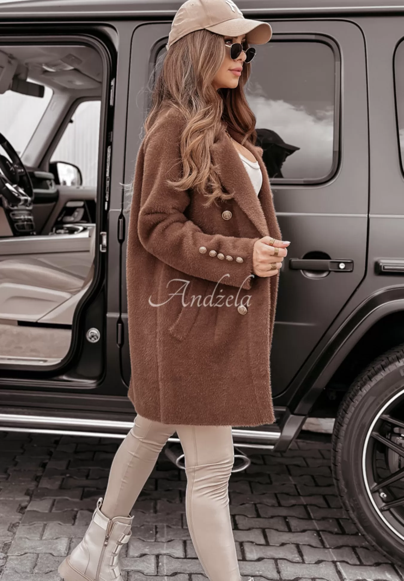 Best Sale Plaszcz Alpaka Oversize Z Guzikami No Promises Czekoladowy Kobieta Płaszcze