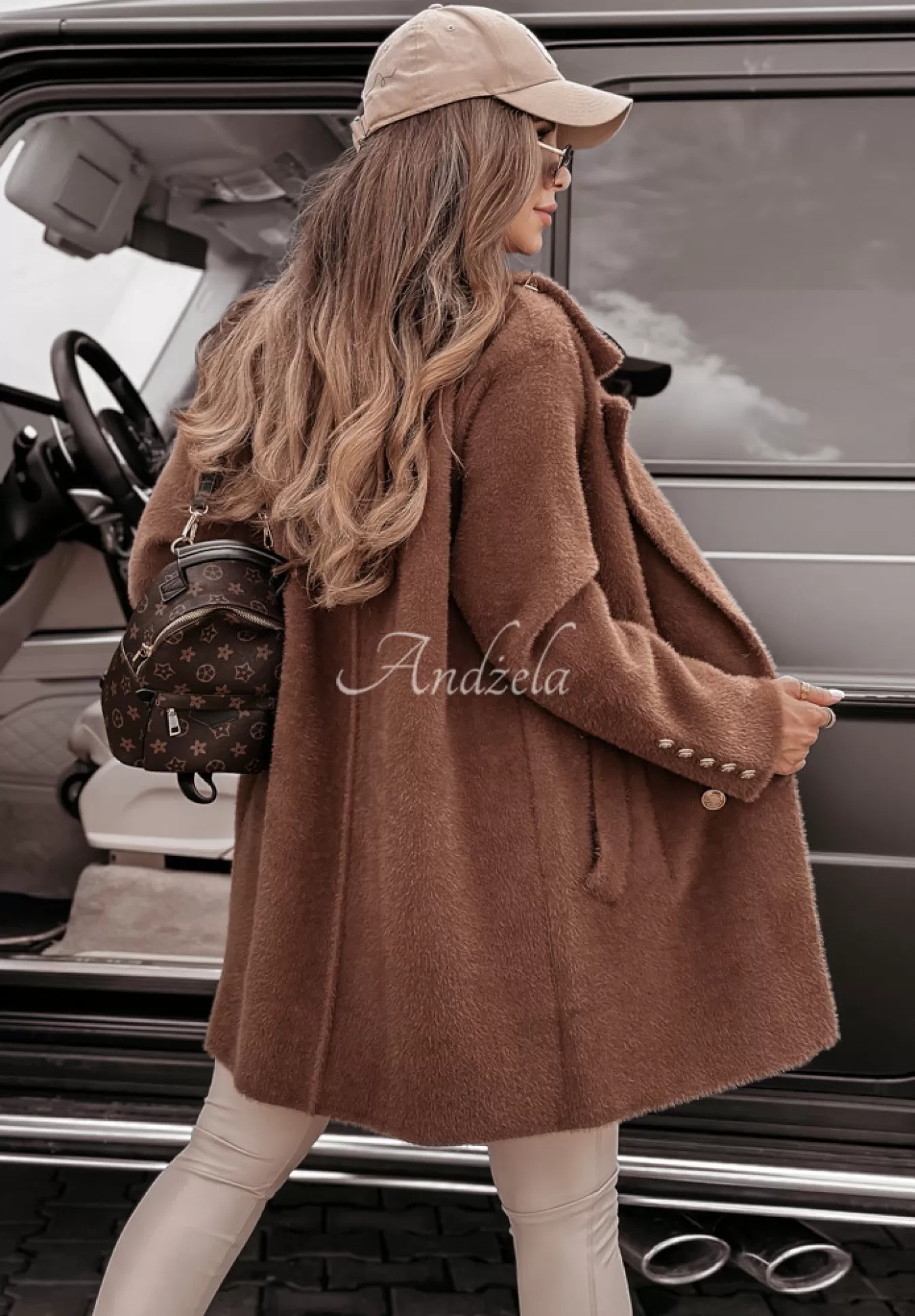 Best Sale Plaszcz Alpaka Oversize Z Guzikami No Promises Czekoladowy Kobieta Płaszcze