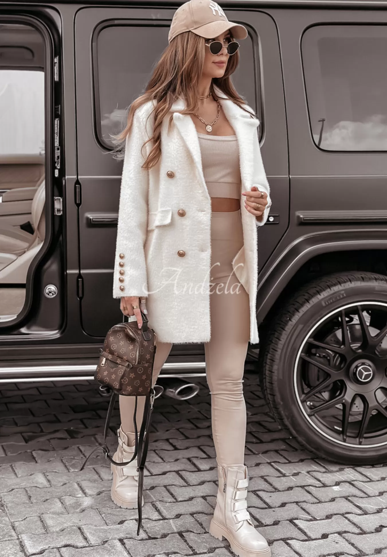 Flash Sale Plaszcz Alpaka Oversize Z Guzikami No Promises Ecru Kobieta Płaszcze