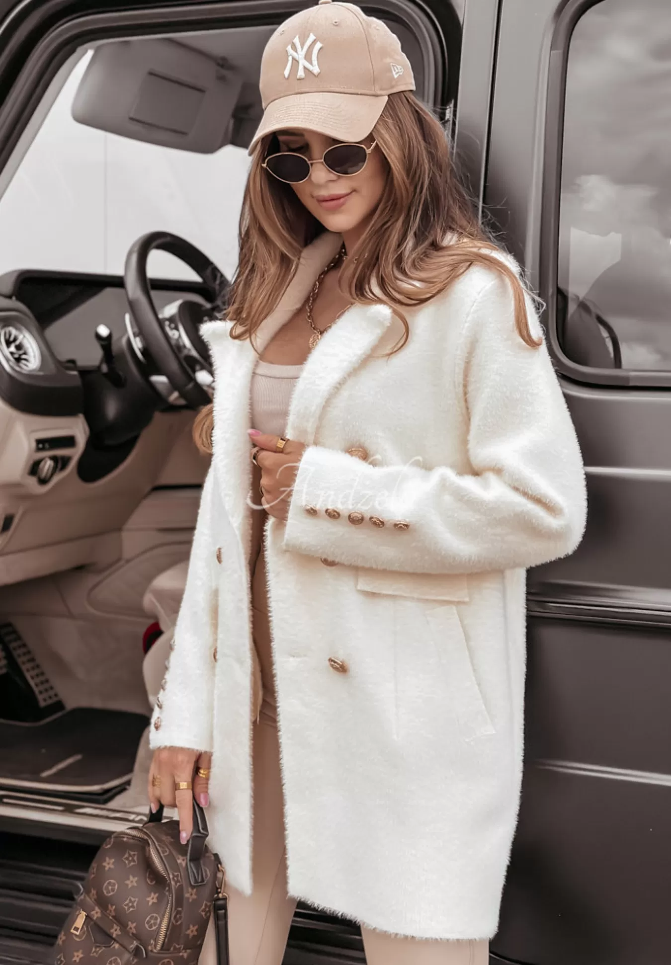 Flash Sale Plaszcz Alpaka Oversize Z Guzikami No Promises Ecru Kobieta Płaszcze