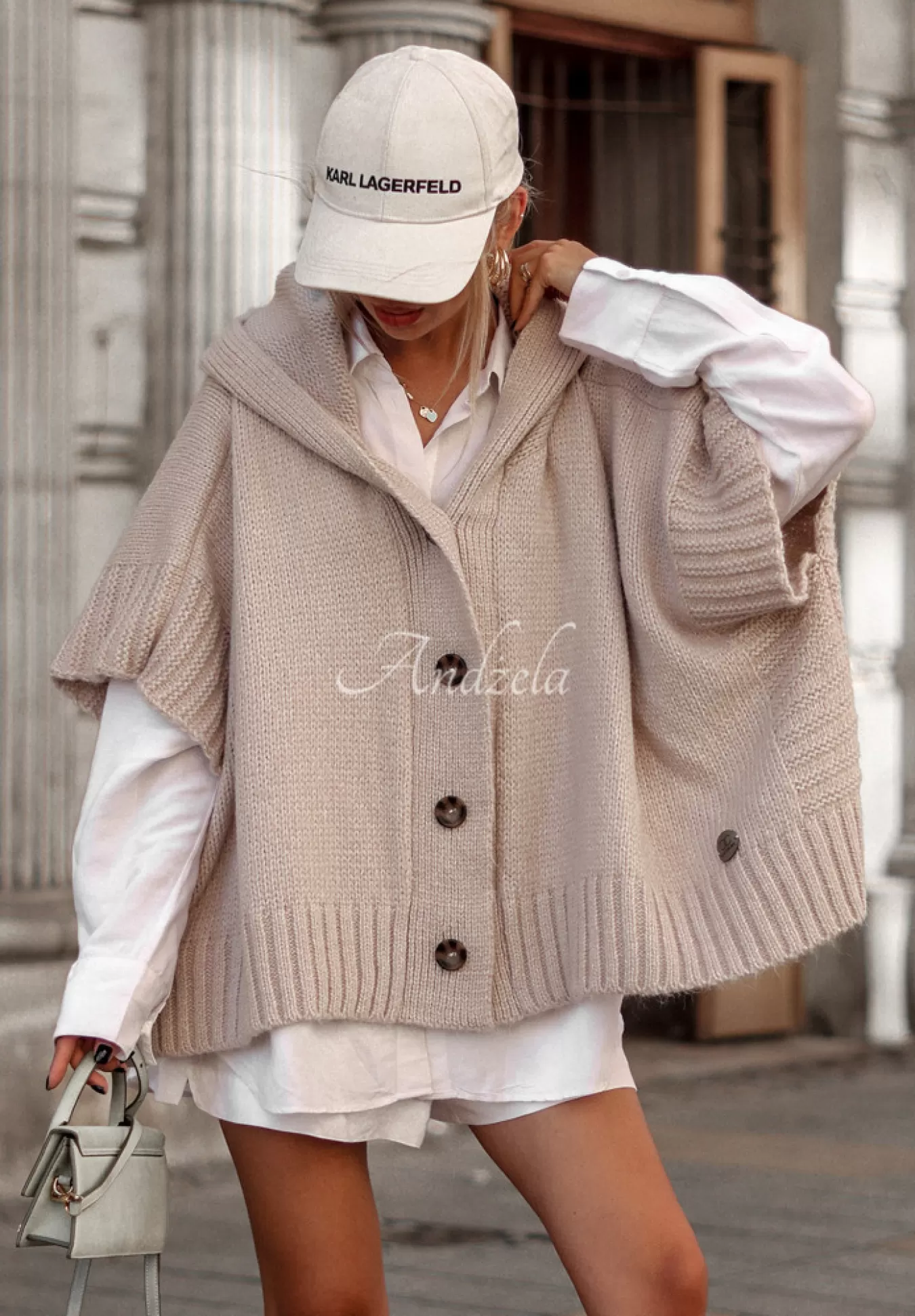 Best Sale Rozpinany Kardigan Oversize Cocomore Miracle Happens Bezowy Kobieta Kardigany