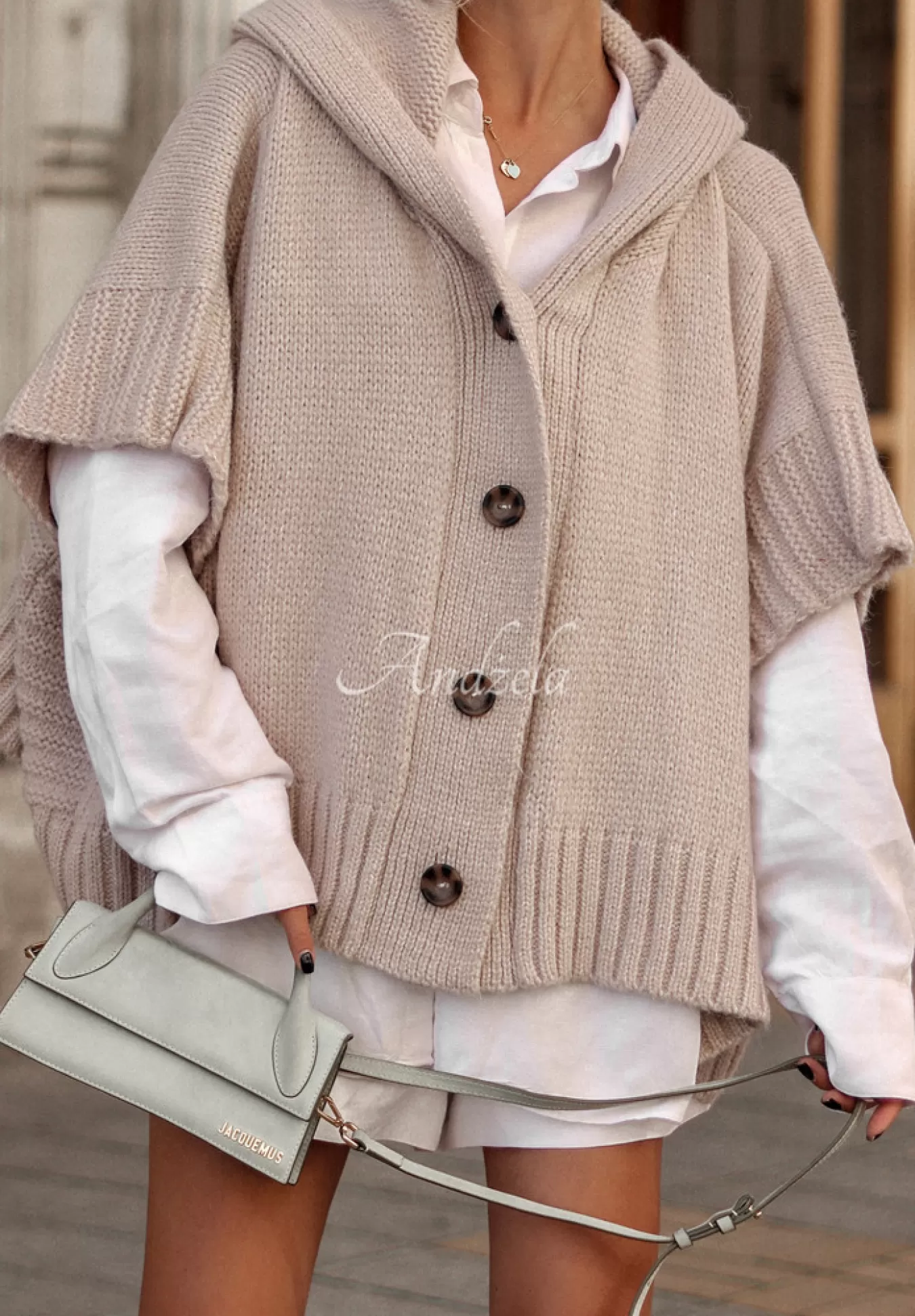 Best Sale Rozpinany Kardigan Oversize Cocomore Miracle Happens Bezowy Kobieta Kardigany