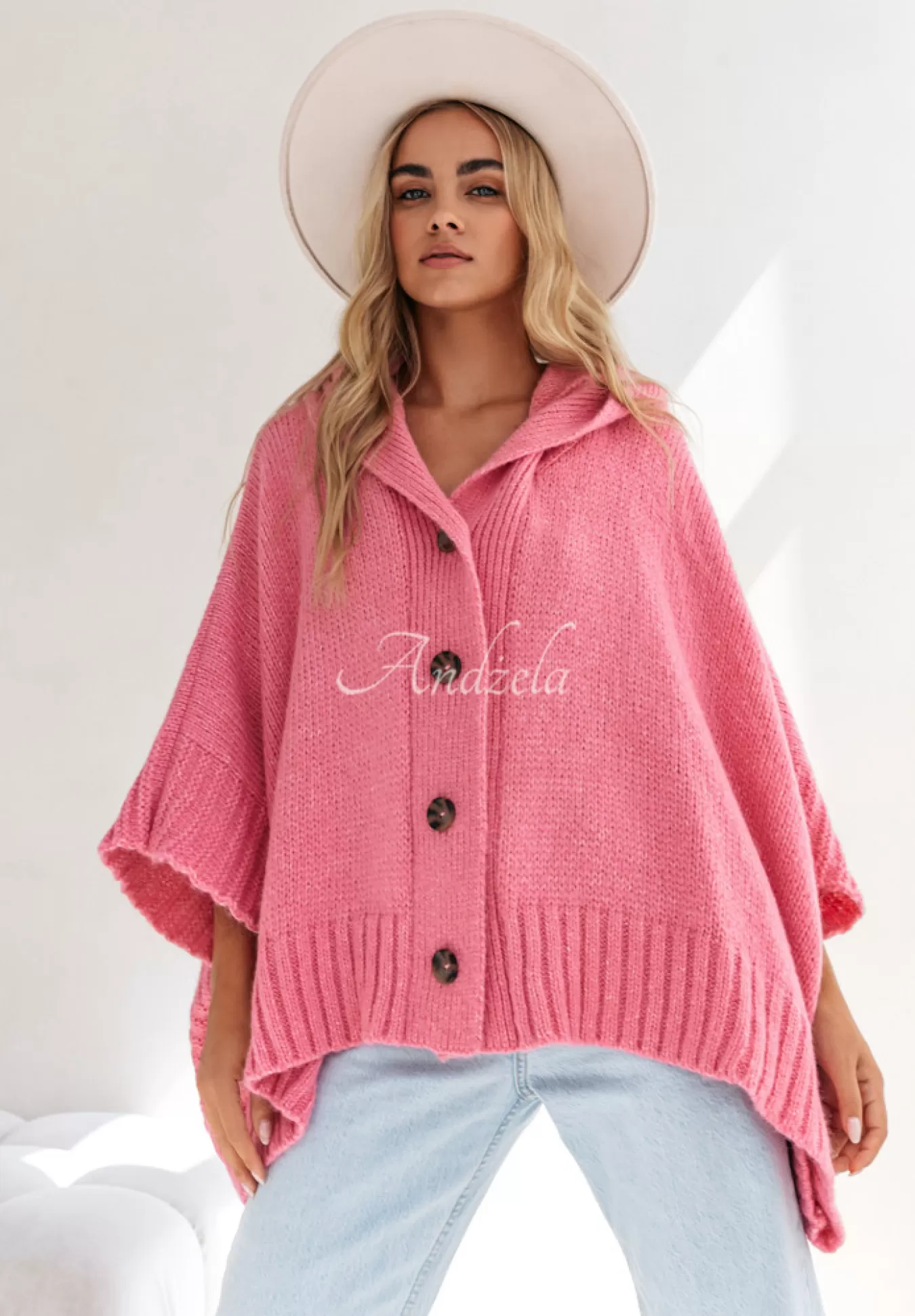 Discount Rozpinany Kardigan Oversize Cocomore Miracle Happens Rozowy Kobieta Kardigany