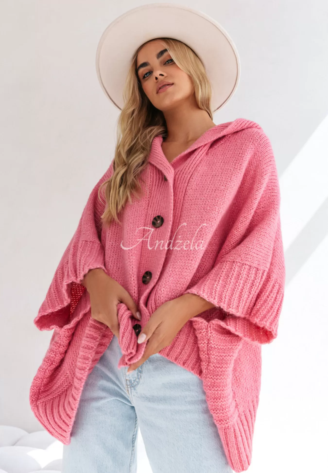 Discount Rozpinany Kardigan Oversize Cocomore Miracle Happens Rozowy Kobieta Kardigany