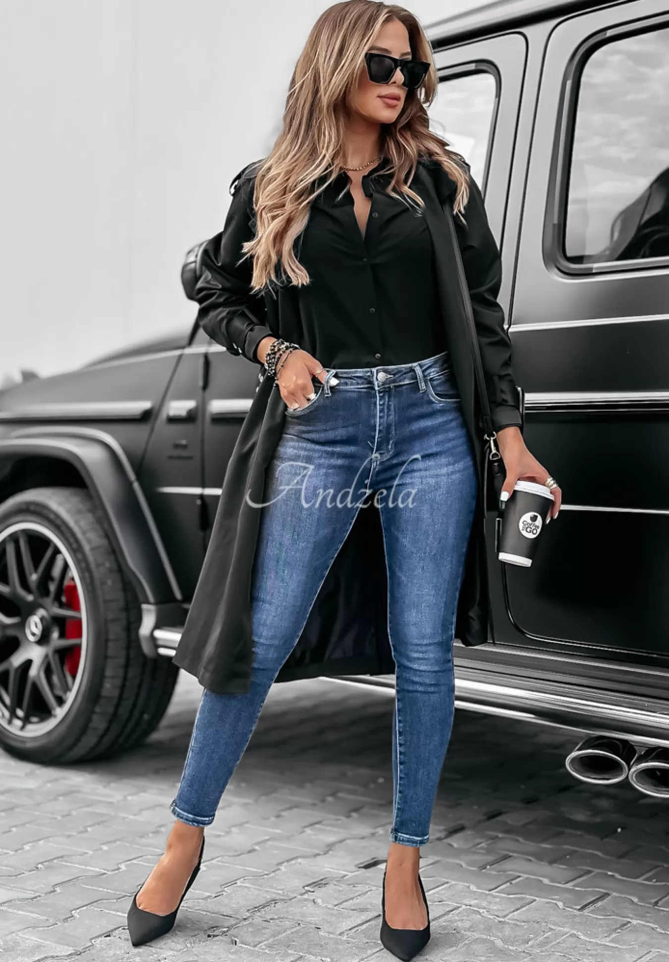 Best Sale Spodnie Jeansowe Skinny Listen Closely Niebieskie Kobieta Jeansy