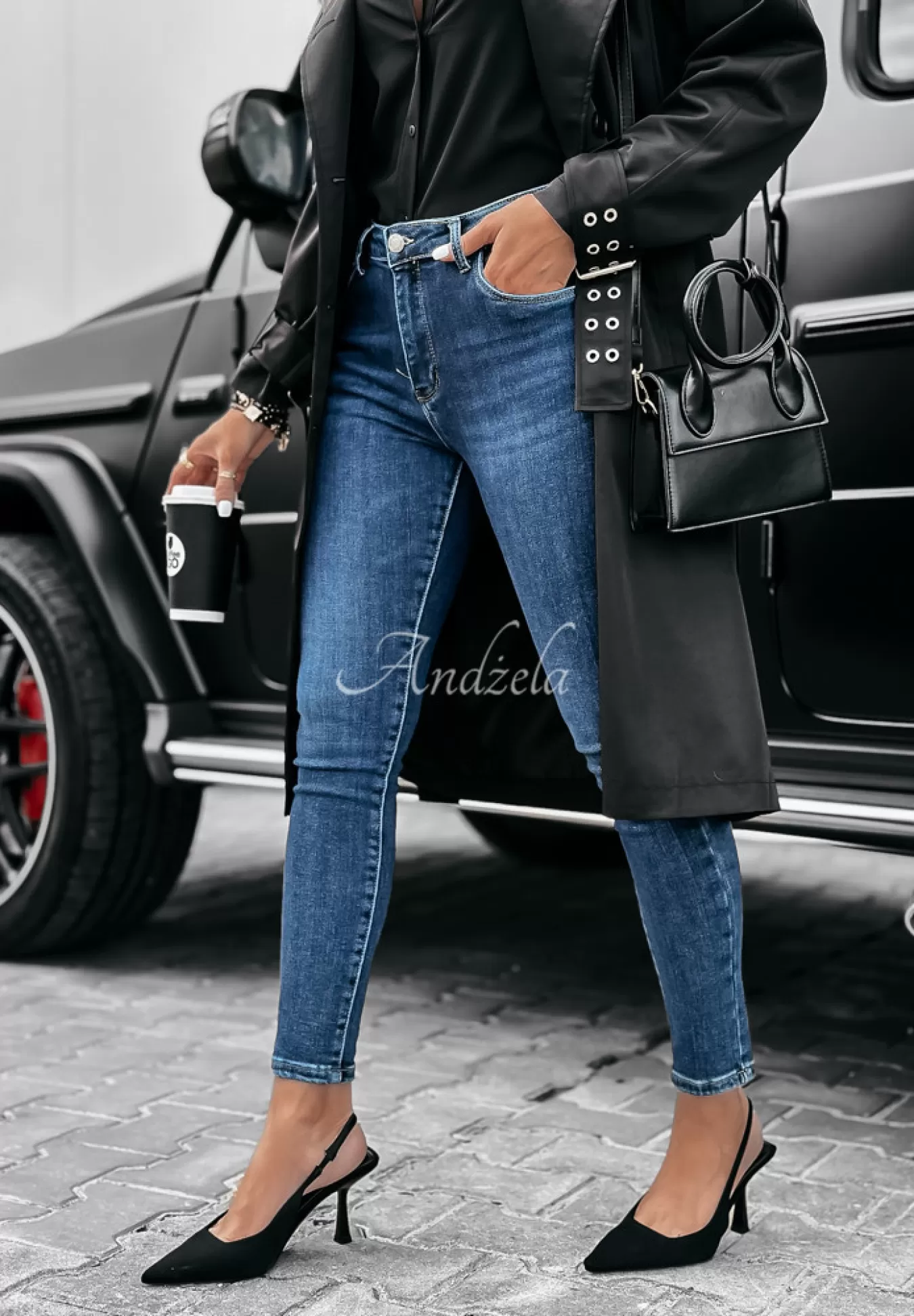 Best Sale Spodnie Jeansowe Skinny Listen Closely Niebieskie Kobieta Jeansy