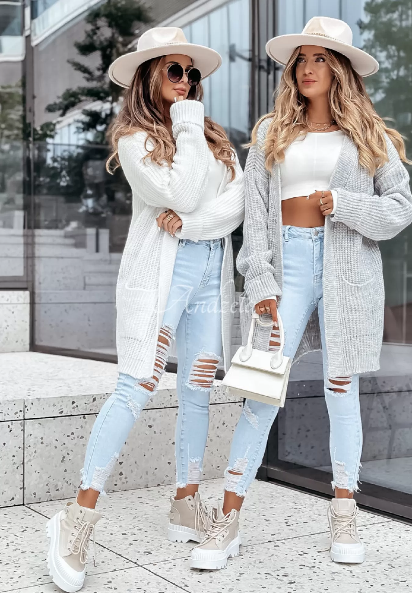 New Spodnie Jeansowe Skinny Z Przetarciami Not A Big Deal Jasnoniebieskie Kobieta Jeansy