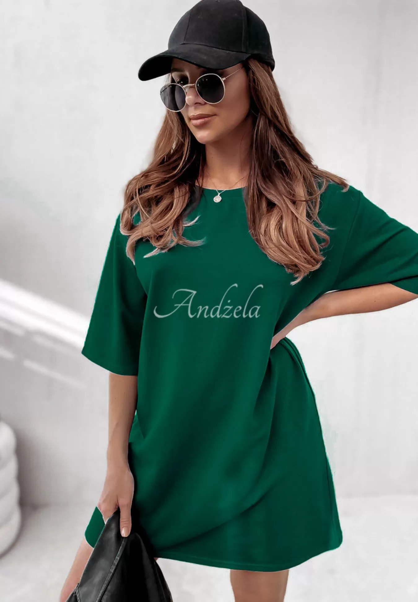 Store Sukienka Tunika Mini Federica Butelkowa Zielen Kobieta Sukienki