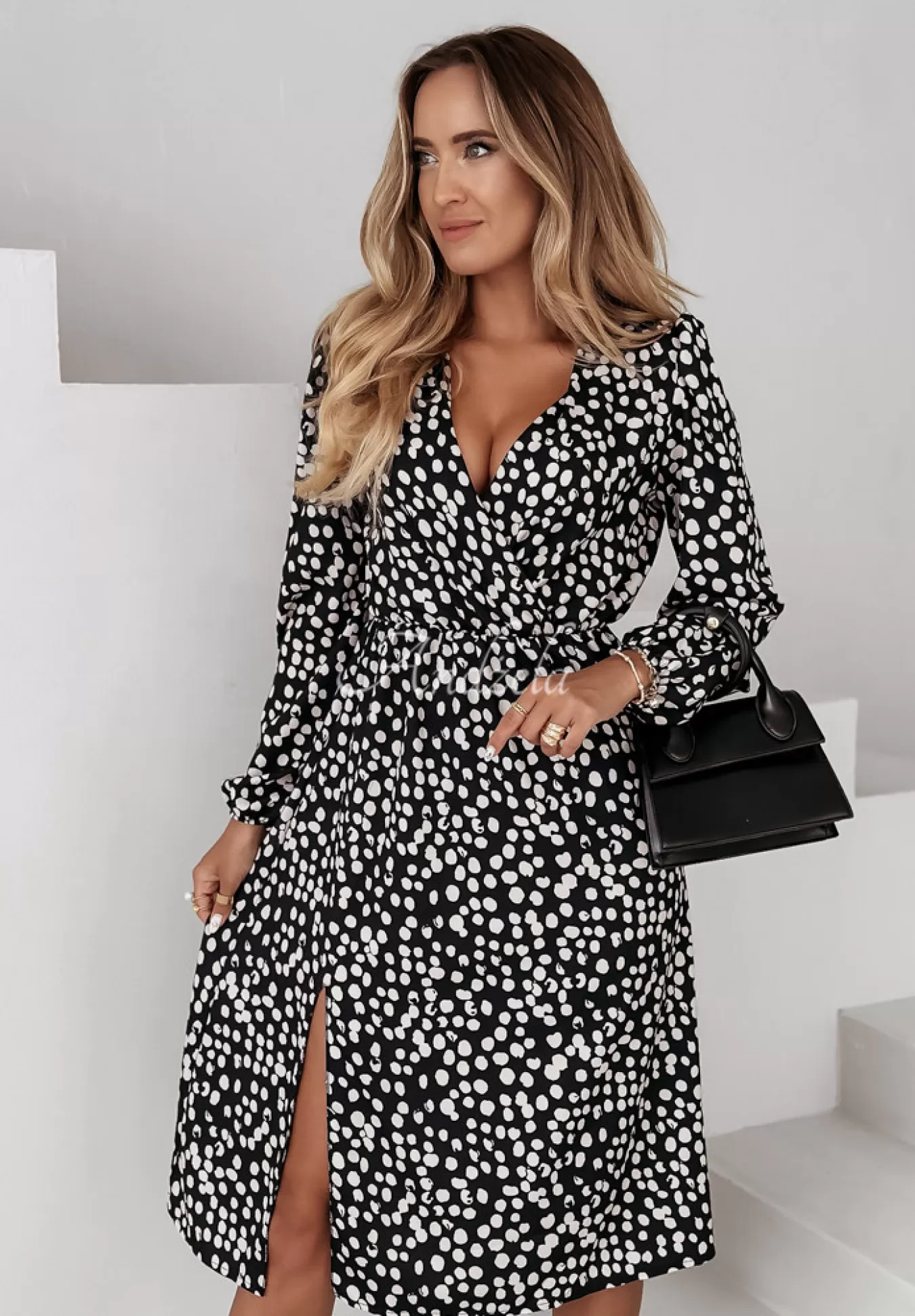 Best Sale Sukienka W Groszki Dress Up Gals Czarna Kobieta Sukienki