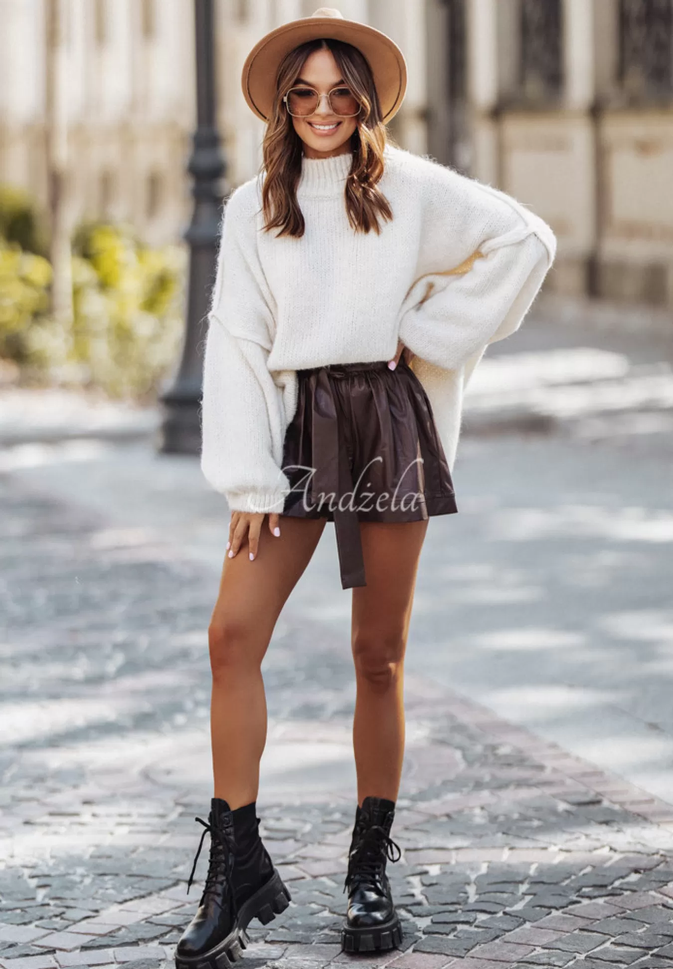 Discount Sweter Oversize Z Bufkami Cocomore Corazon Ecru Kobieta Swetry