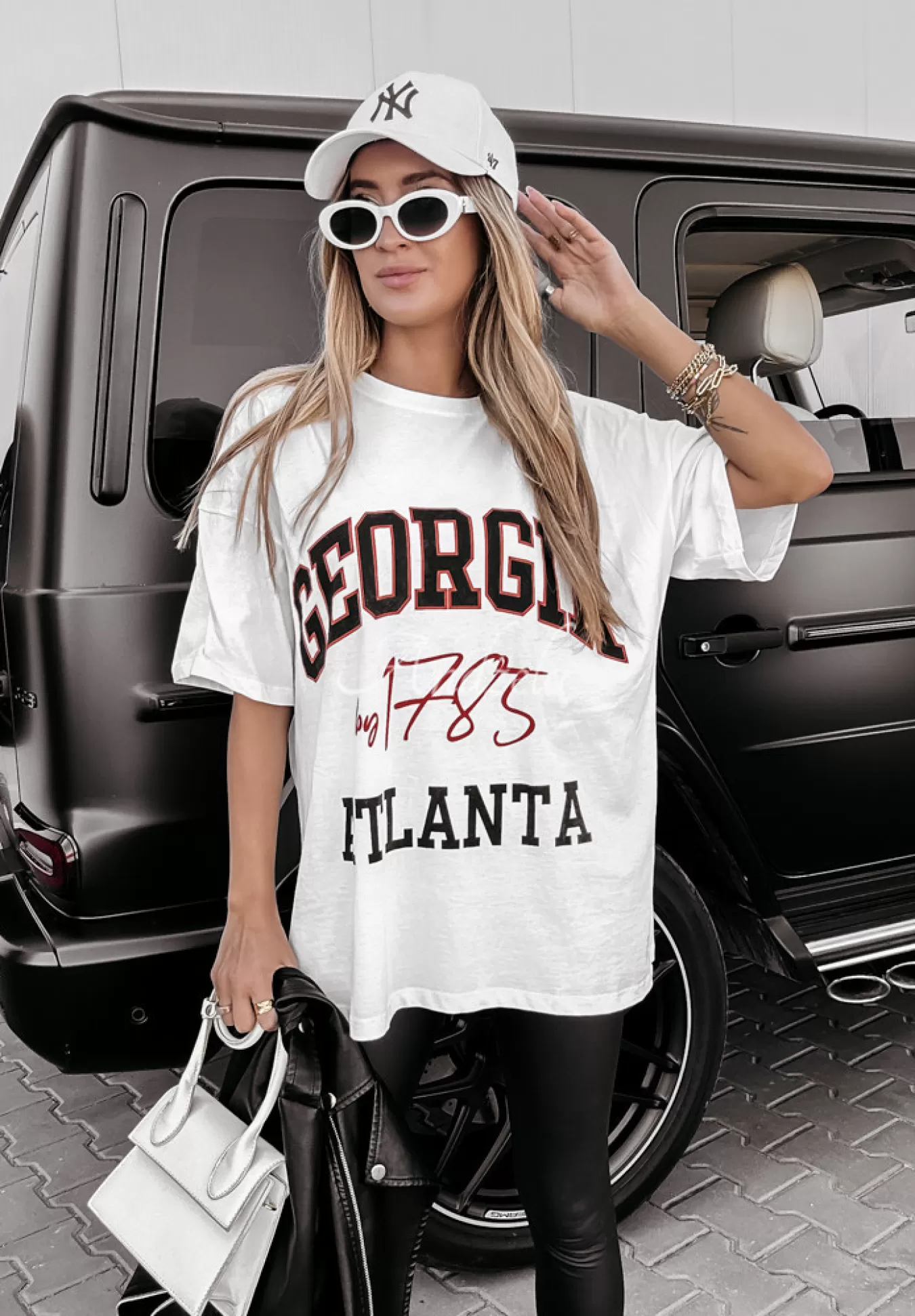 Online T-Shirt Z Nadrukiem Georgia Atlanta Bialy Kobieta T-Shirty