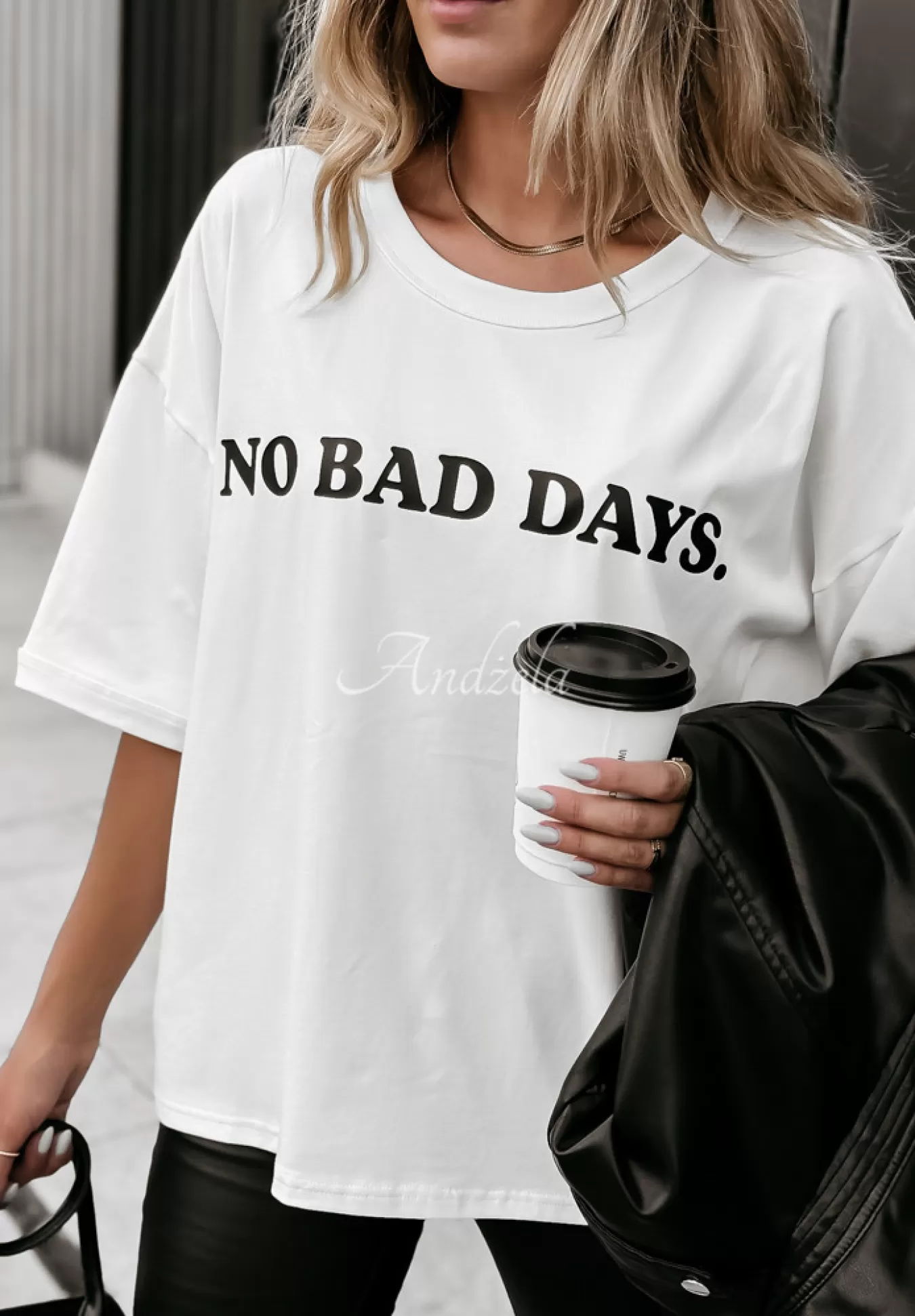 Cheap T-Shirt Z Nadrukiem No Bad Days Bialy Kobieta T-Shirty